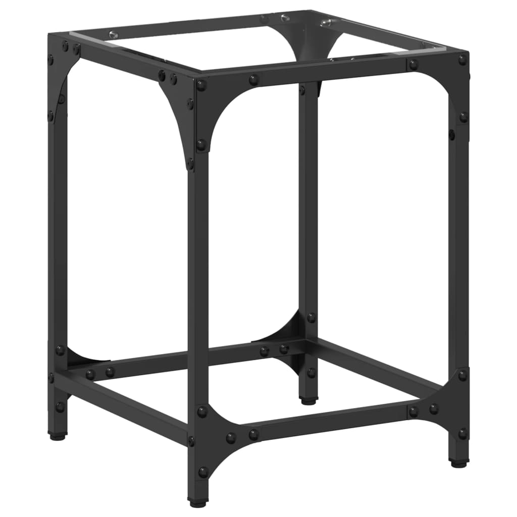 Table basse avec plateau en verre transparent 30x30x40 cm en acier