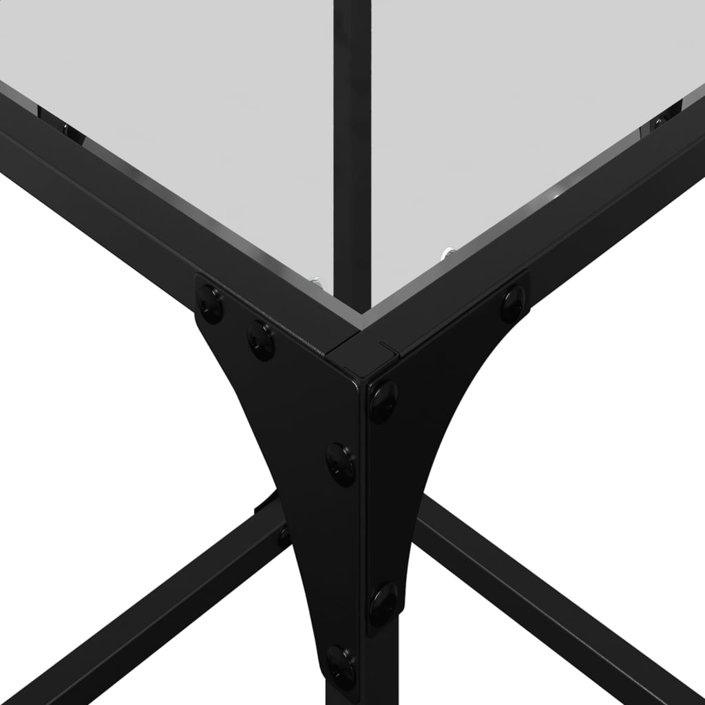 Table basse avec plateau en verre transparent 30x30x40 cm en acier