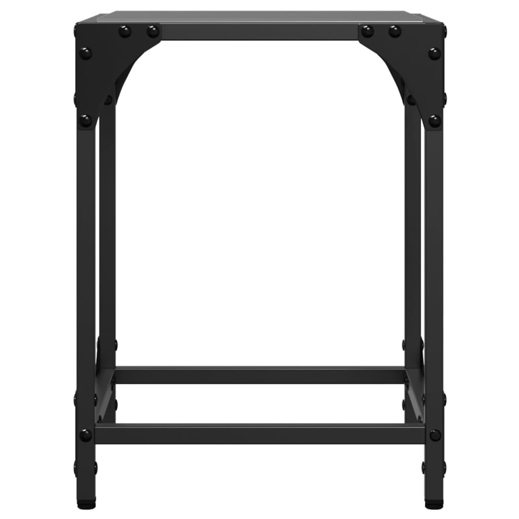 Tables basses avec plateau en verre 2 pcs. Acier noir 30x30x40 cm