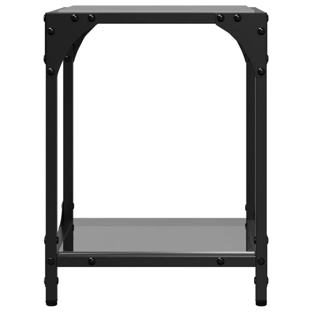 Tables basses avec plateau en verre 2 pcs. Acier noir 30x30x40 cm