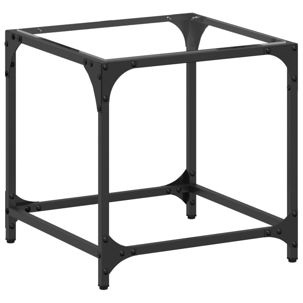 Table basse avec plateau en verre transparent 40x40x40 cm en acier