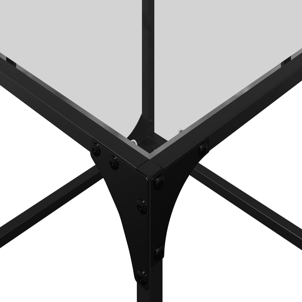 Table basse avec plateau en verre transparent 40x40x40 cm en acier