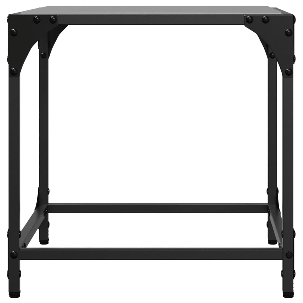 Tables basses avec plateau en verre 2 pcs. Acier noir 40x40x40 cm