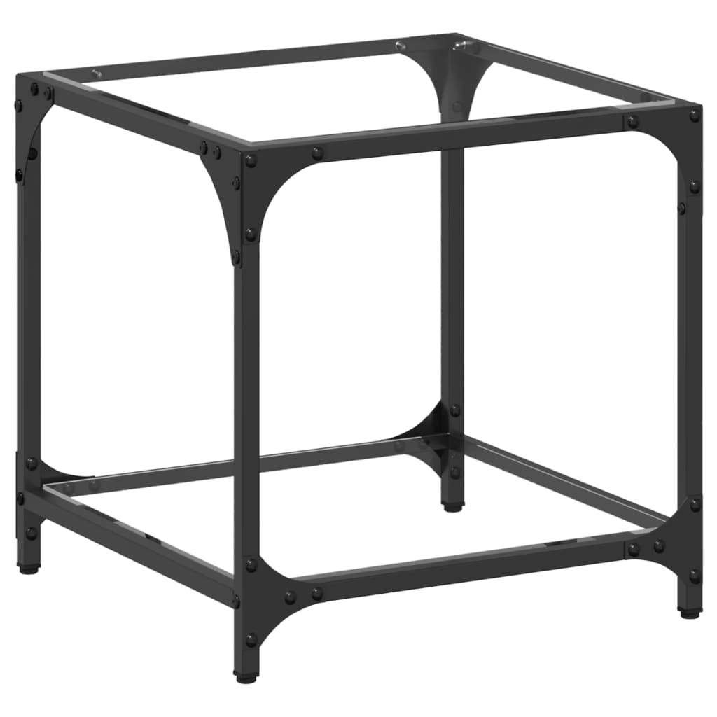 Table basse avec plateau en verre transparent 40x40x40 cm en acier