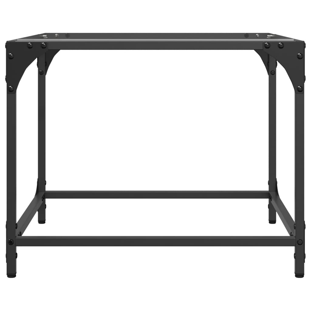 Table basse avec plateau en verre transparent 50x50x40 cm en acier