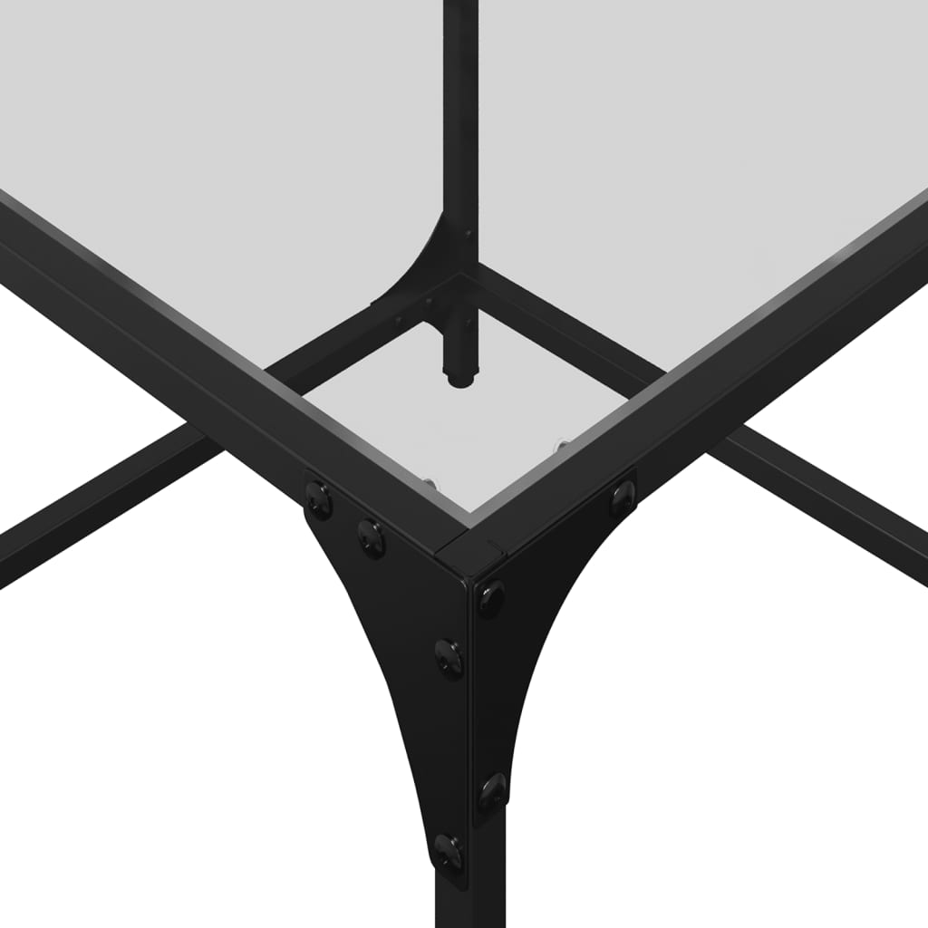 Table basse avec plateau en verre transparent 50x50x40 cm en acier