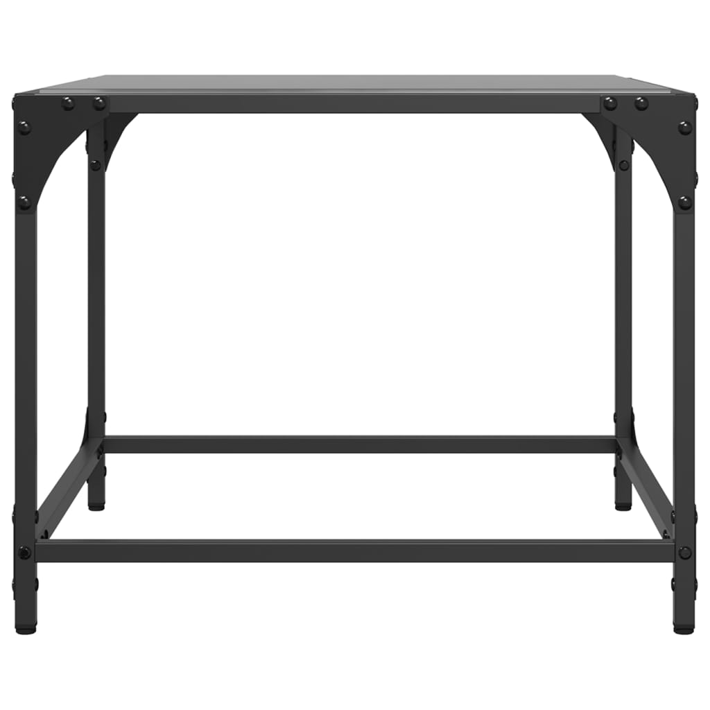 Tables basses avec plateau en verre 2 pcs. Acier noir 50x50x40 cm