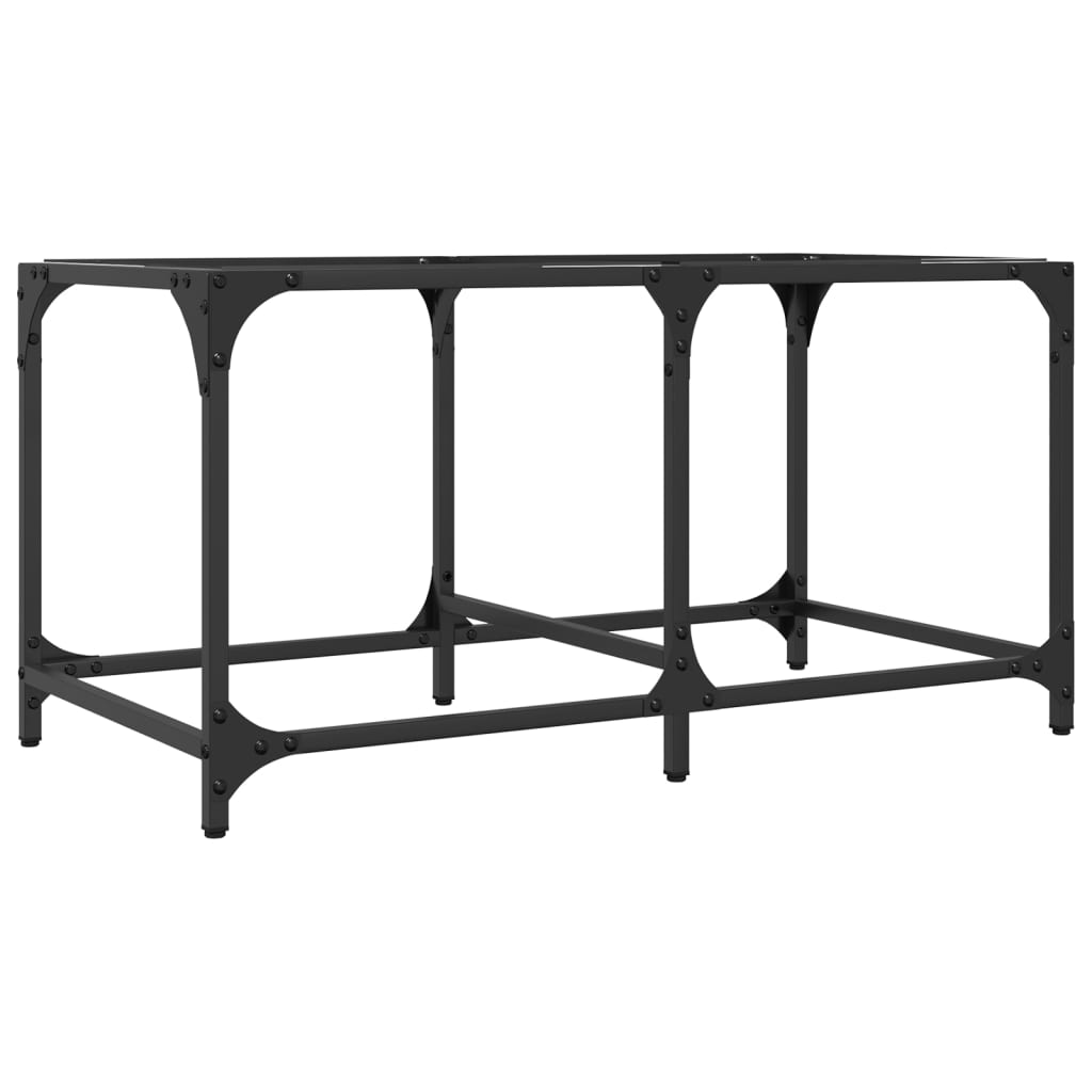 Table basse avec plateau en verre transparent 78,5x40x40 cm en acier