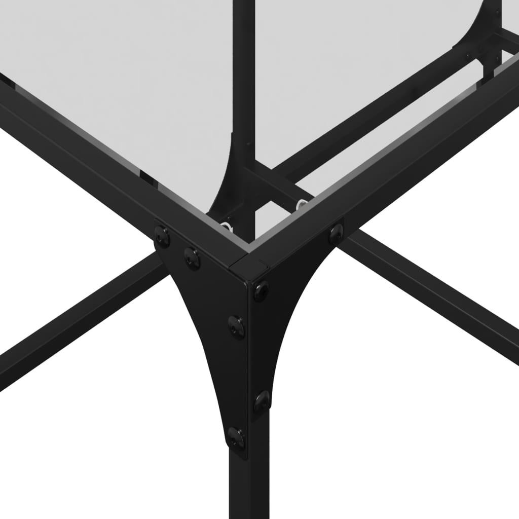 Table basse avec plateau en verre transparent 78,5x40x40 cm en acier