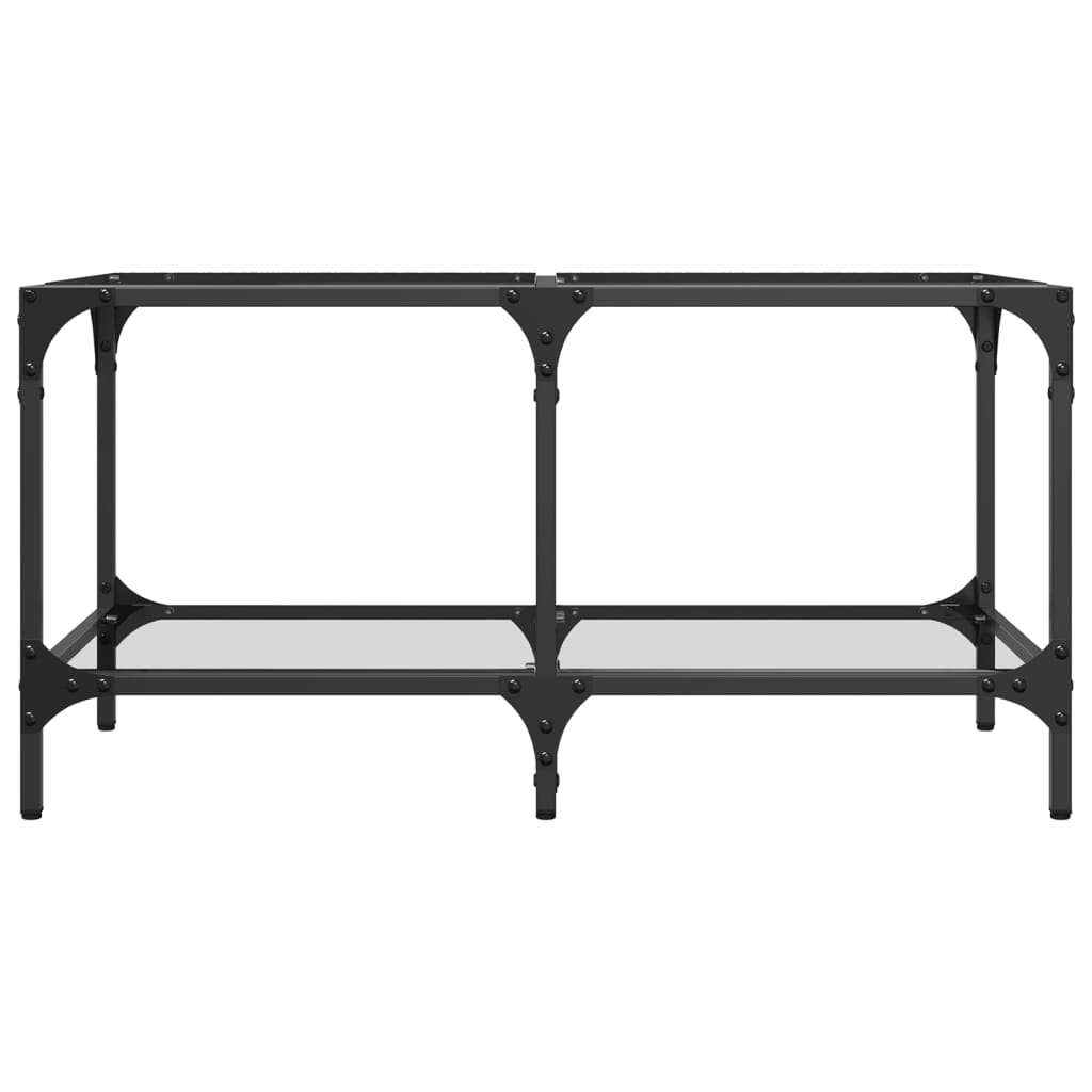 Table basse avec plateau en verre transparent 78,5x40x40 cm en acier