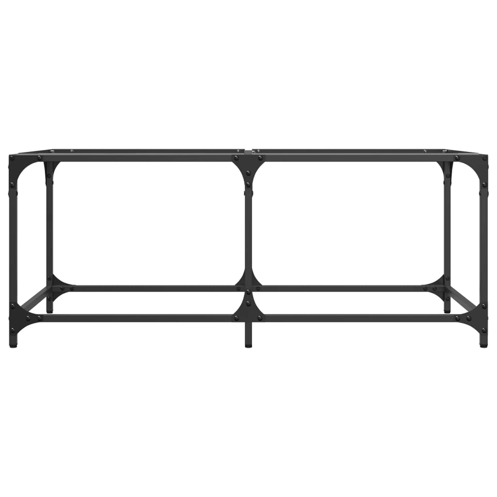 Table basse avec plateau en verre transparent 98,5x50x40 cm en acier