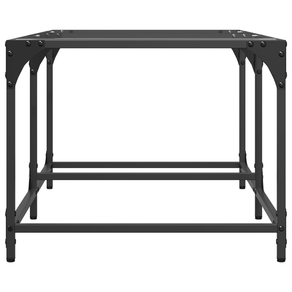 Table basse avec plateau en verre transparent 98,5x50x40 cm en acier