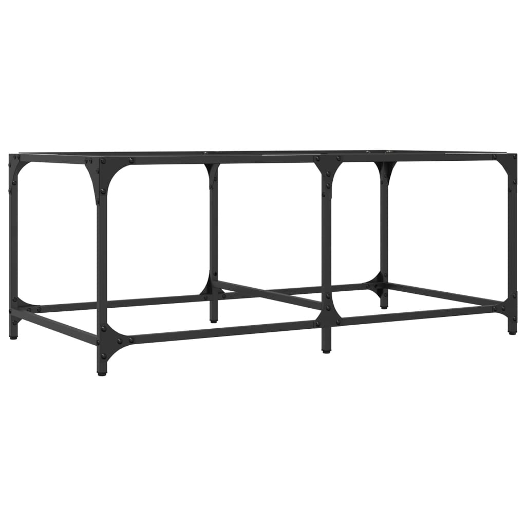 Table basse avec plateau en verre transparent 98,5x50x40 cm en acier