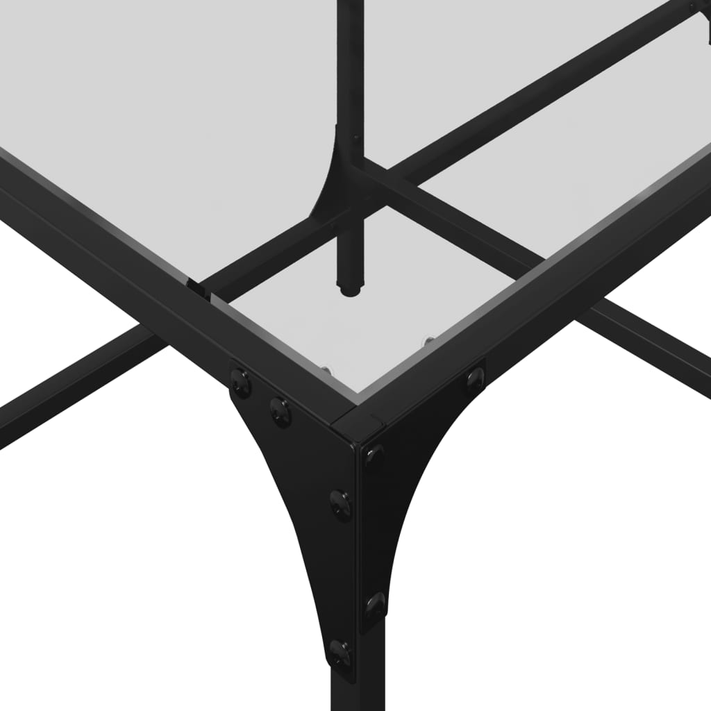 Table basse avec plateau en verre transparent 98,5x50x40 cm en acier