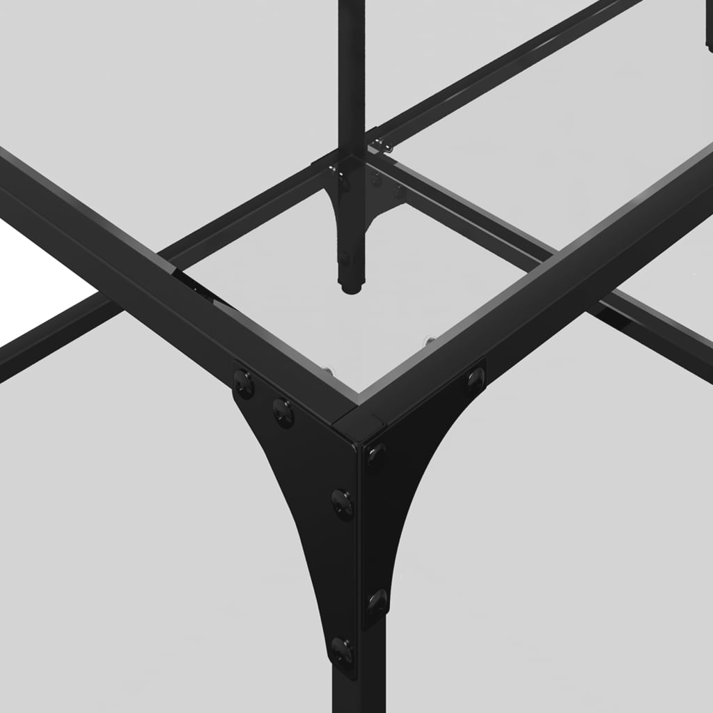 Table basse avec plateau en verre transparent 98,5x50x40 cm en acier