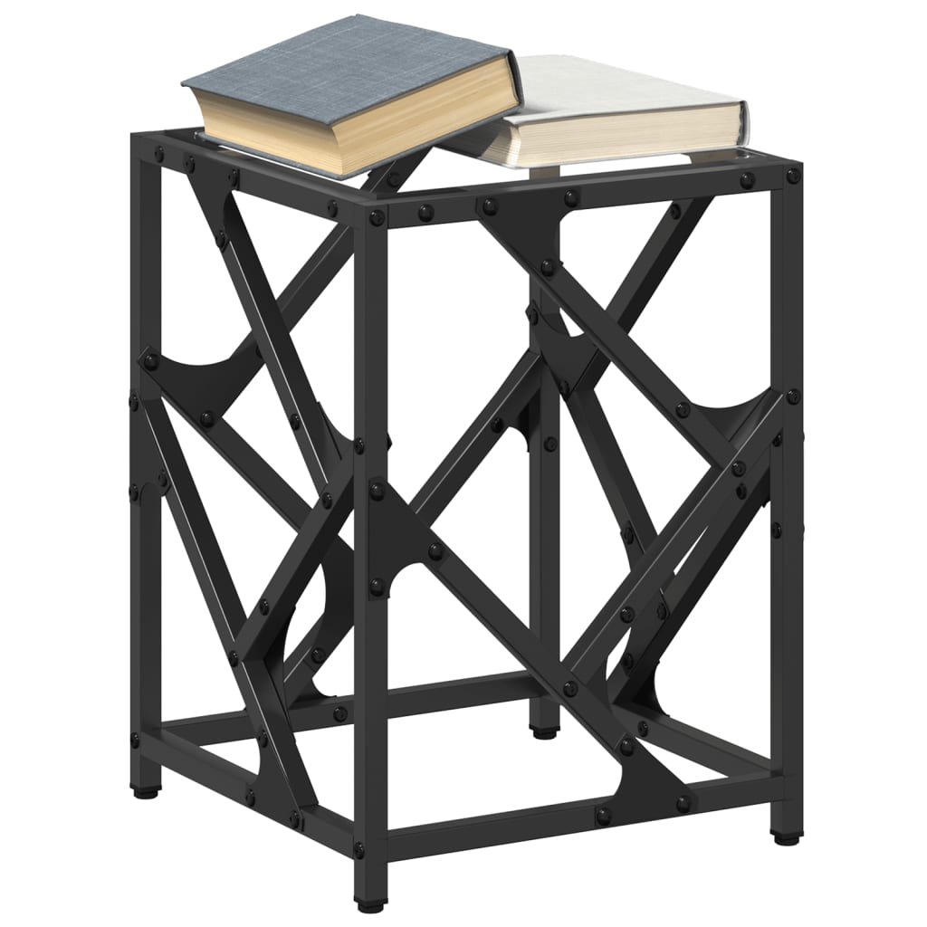 Table basse avec plateau en verre transparent 30x30x41 cm en acier