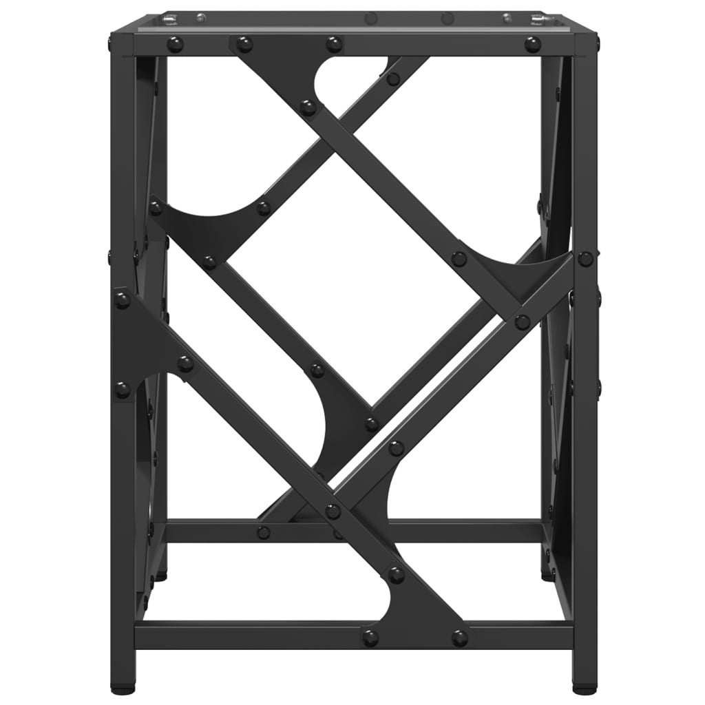 Table basse avec plateau en verre transparent 30x30x41 cm en acier