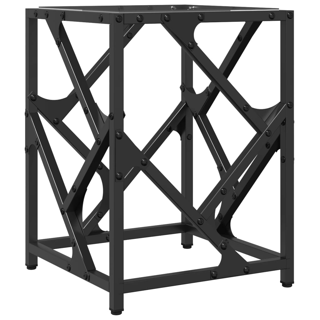 Table basse avec plateau en verre transparent 30x30x41 cm en acier