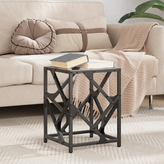 Table basse avec plateau en verre transparent 30x30x41 cm en acier