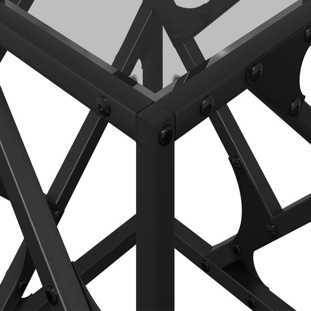 Table basse avec plateau en verre noir 30x30x41 cm en acier
