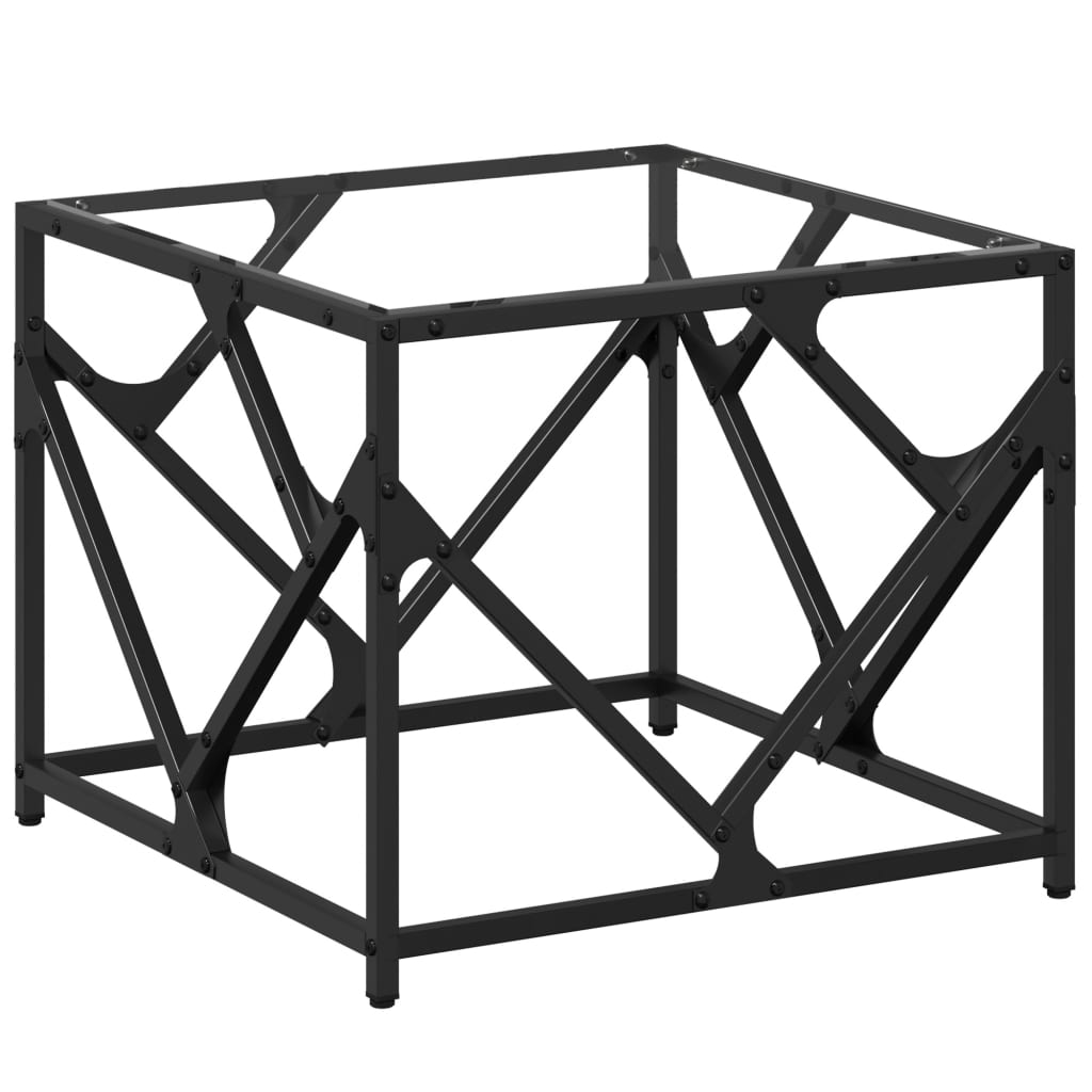 Table basse avec plateau en verre transparent 50x50x41 cm en acier