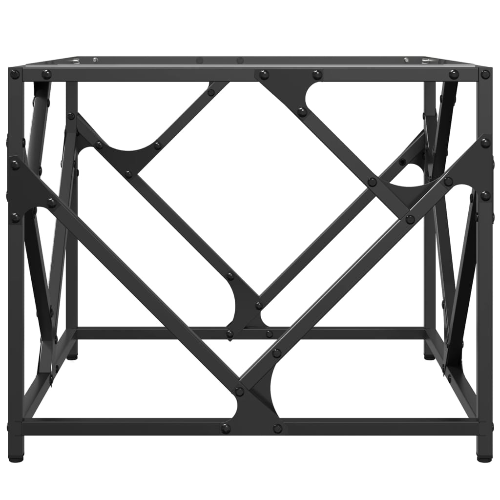 Table basse avec plateau en verre transparent 50x50x41 cm en acier