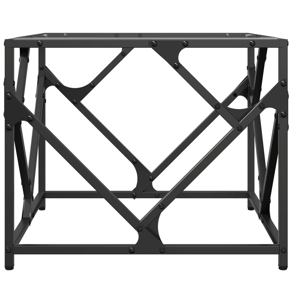 Table basse avec plateau en verre transparent 50x50x41 cm en acier