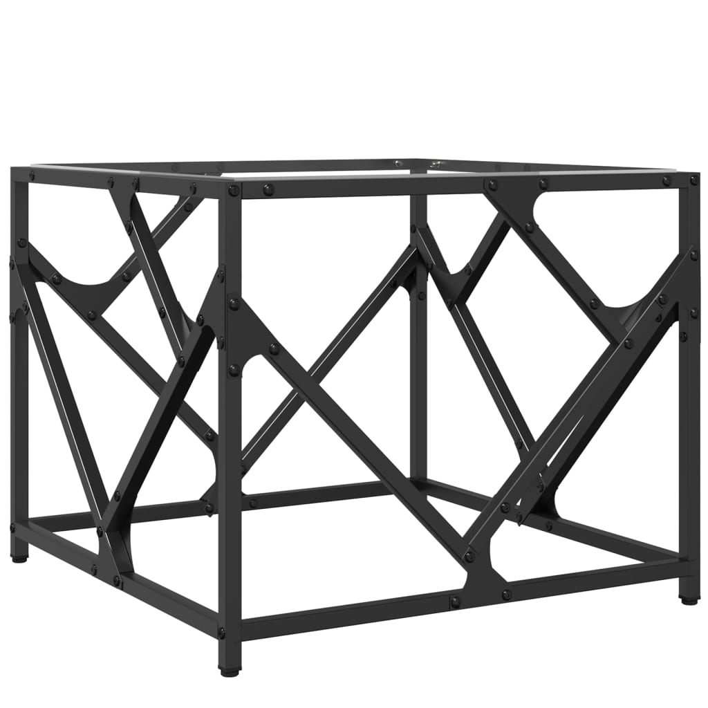Table basse avec plateau en verre transparent 50x50x41 cm en acier