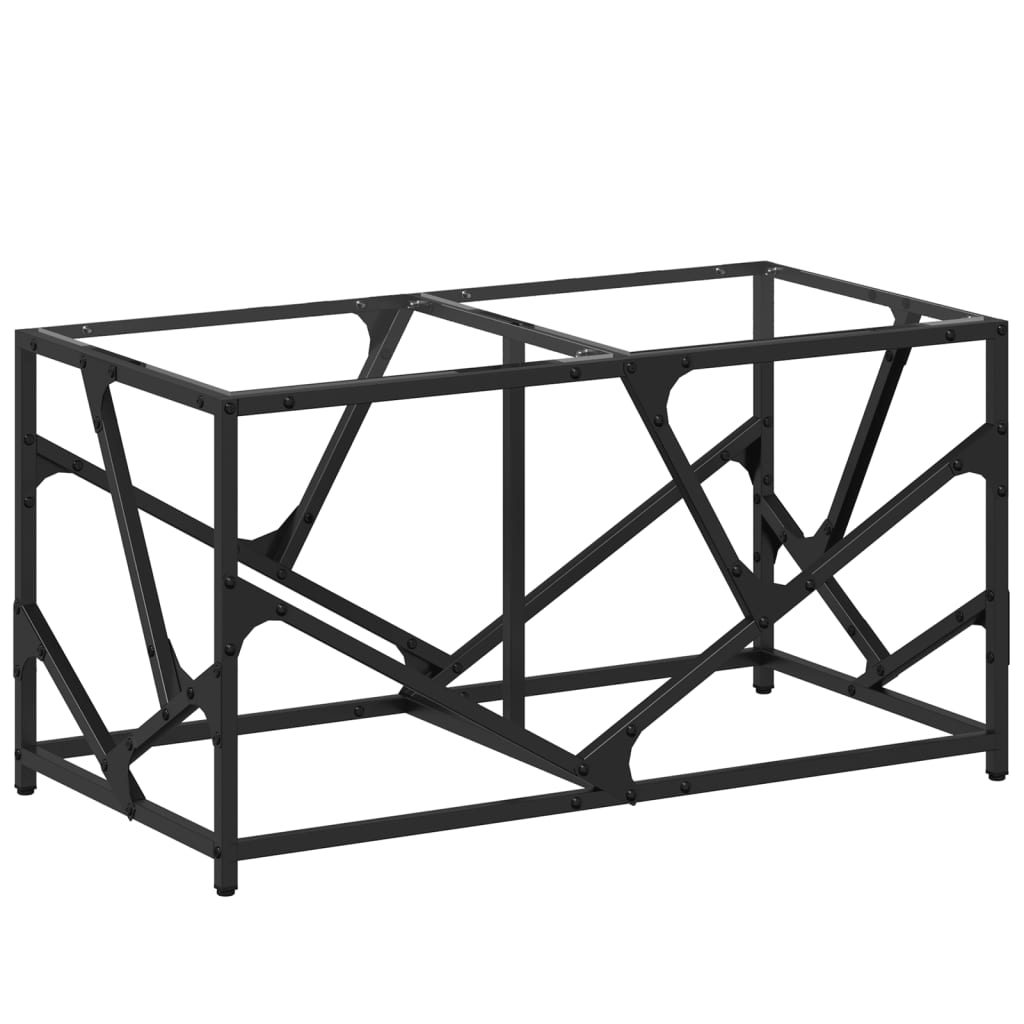 Table basse avec plateau en verre transparent 78,5x40x41 cm en acier