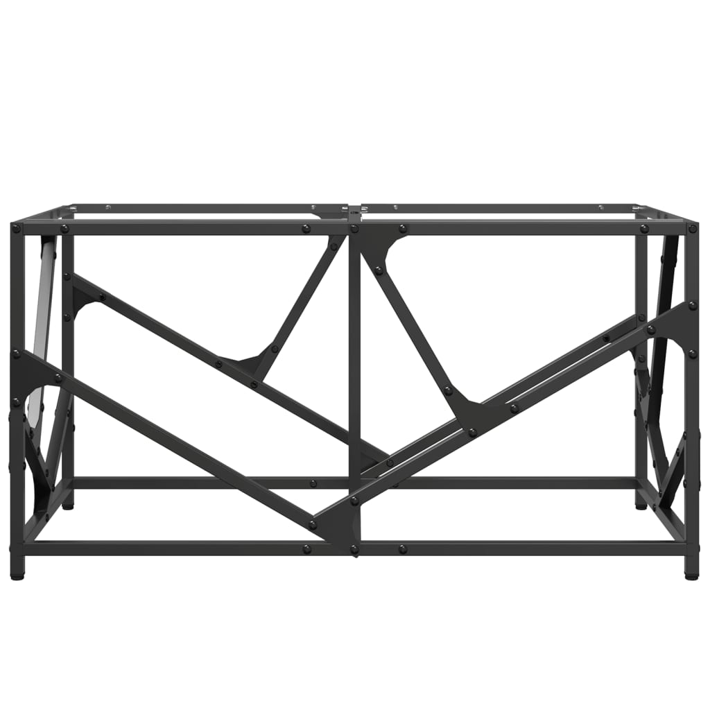 Table basse avec plateau en verre transparent 78,5x40x41 cm en acier