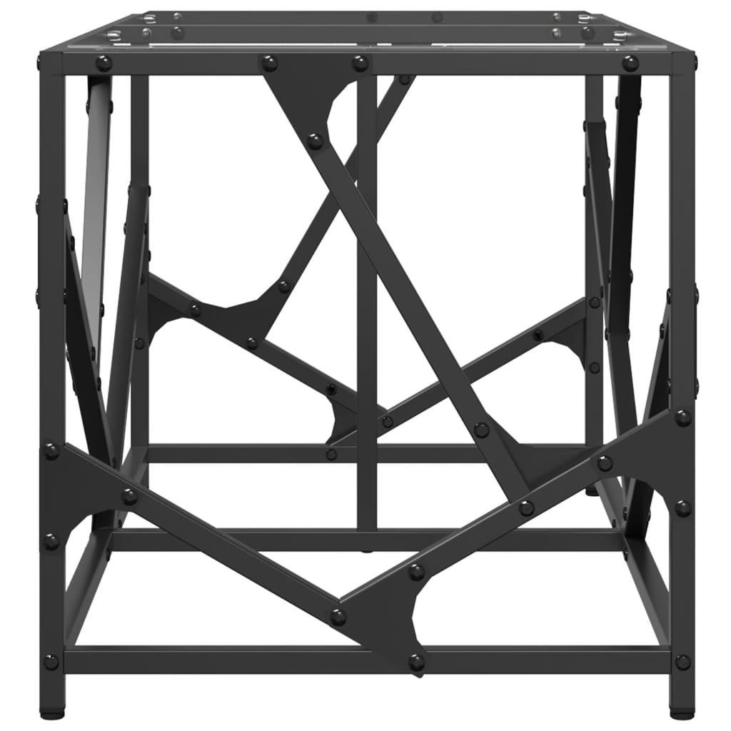 Table basse avec plateau en verre transparent 78,5x40x41 cm en acier