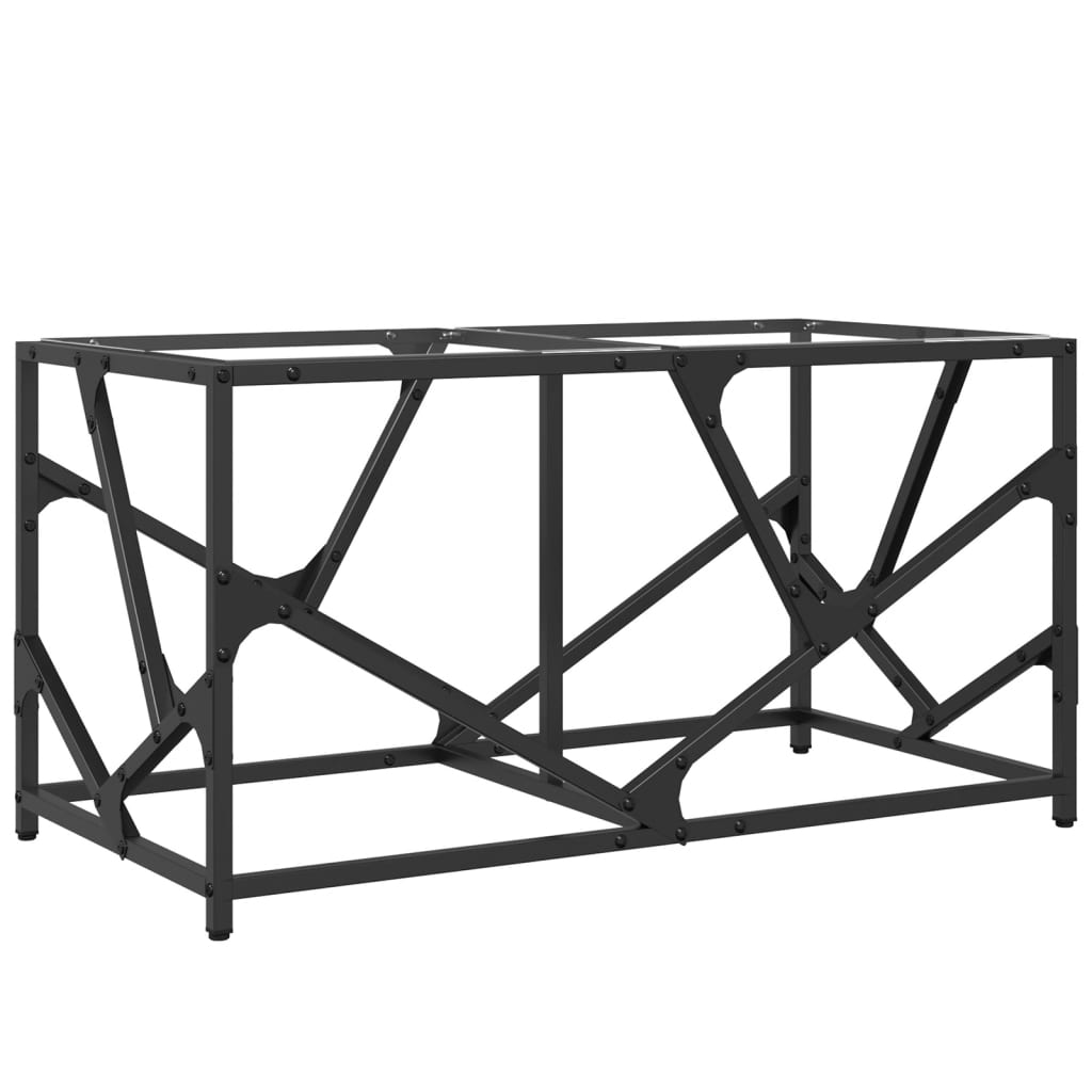 Table basse avec plateau en verre transparent 78,5x40x41 cm en acier