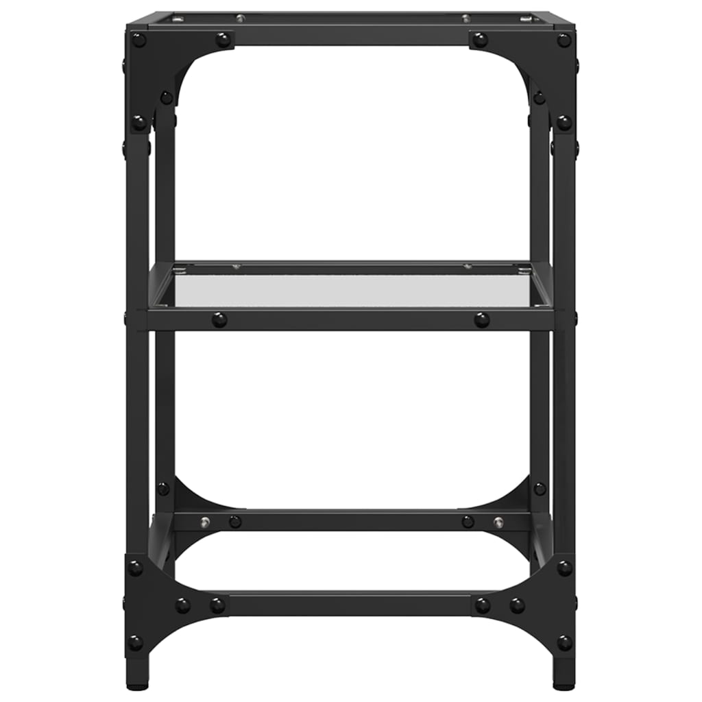 Table basse avec plateau en verre transparent 30x30x45 cm en acier