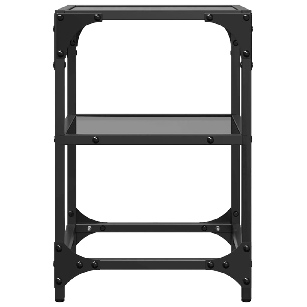 Tables basses avec plateau en verre 2 pcs. Acier noir 30x30x45 cm