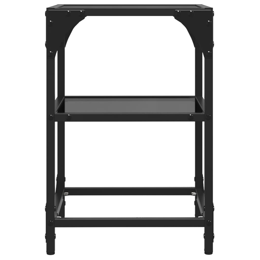 Tables basses avec plateau en verre 2 pcs. Acier noir 30x30x45 cm