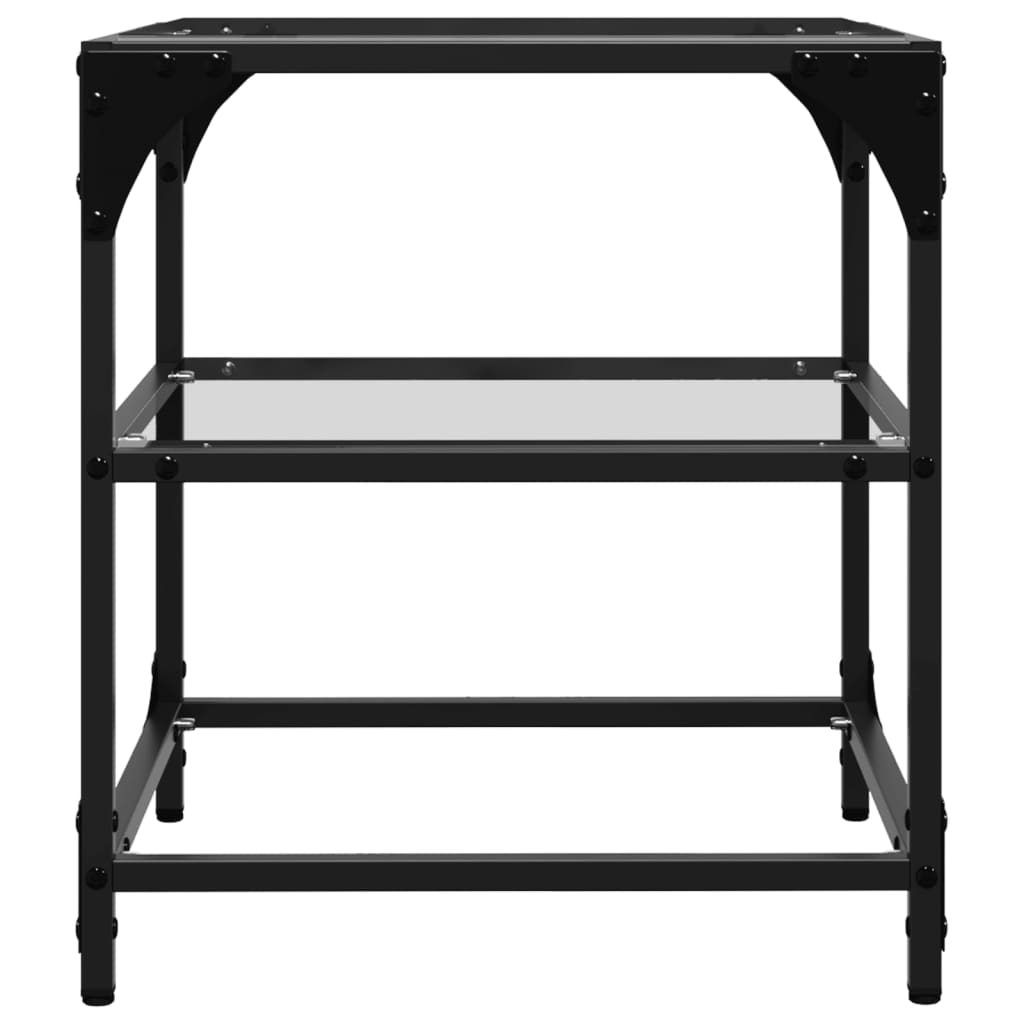 Table basse avec plateau en verre transparent 40x40x45 cm en acier