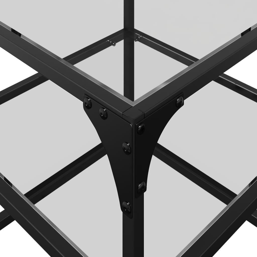 Table basse avec plateau en verre transparent 40x40x45 cm en acier