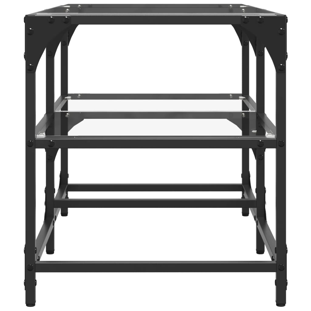 Table basse avec plateau en verre transparent 78,5x40x45 cm en acier