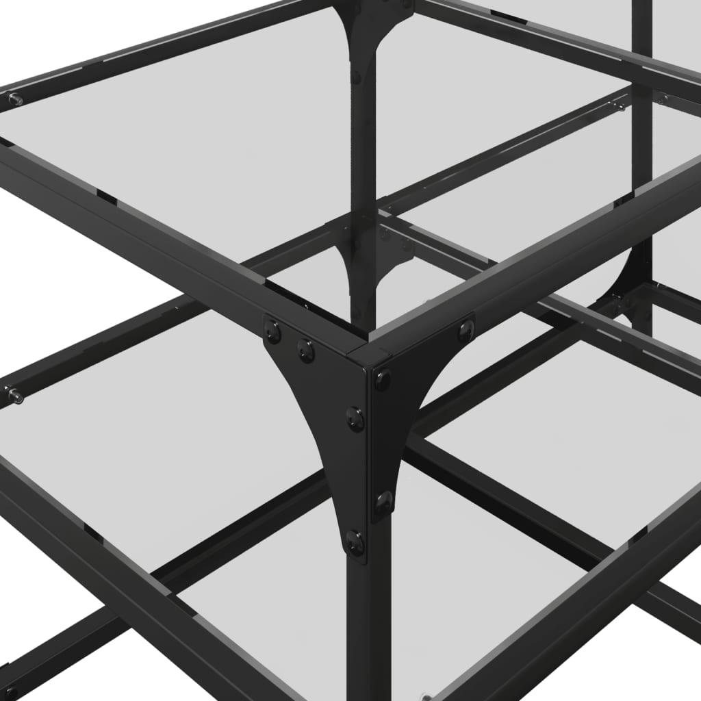 Table basse avec plateau en verre transparent 78,5x40x45 cm en acier