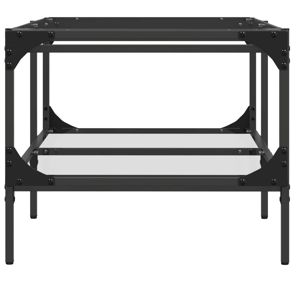 Table basse avec plateau en verre transparent 98,5x50x45 cm en acier