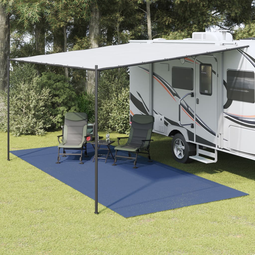 Tapis de camping bleu 5,5x2,5 m