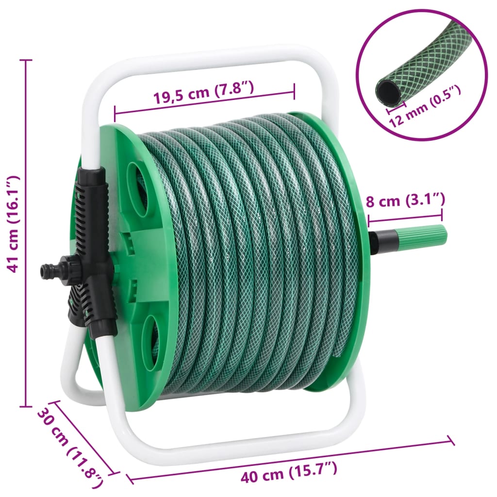 Schlauchtrommel Freistehend Grün mit 20 m Schlauch PVC
