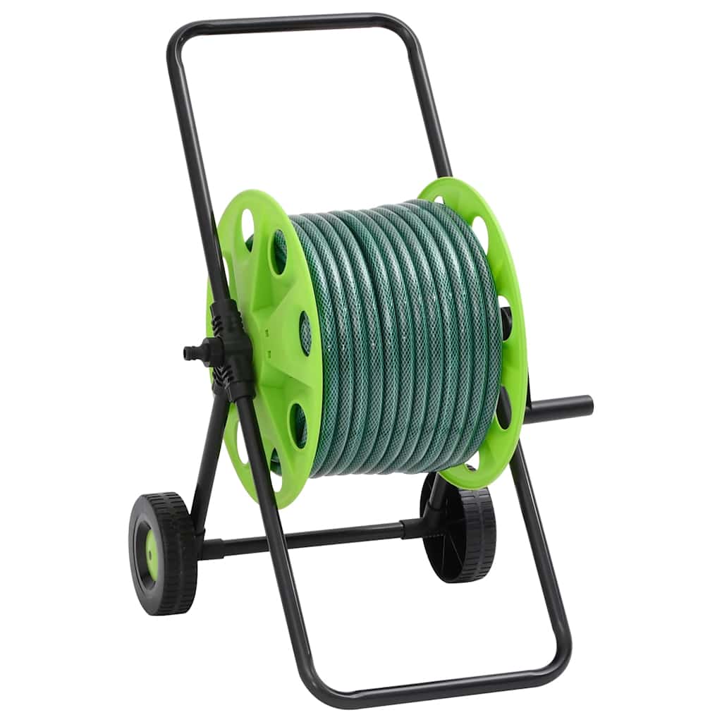 Schlauchwagen mit Schlauchanschluss-Set 0,5" 50 m PVC Grün