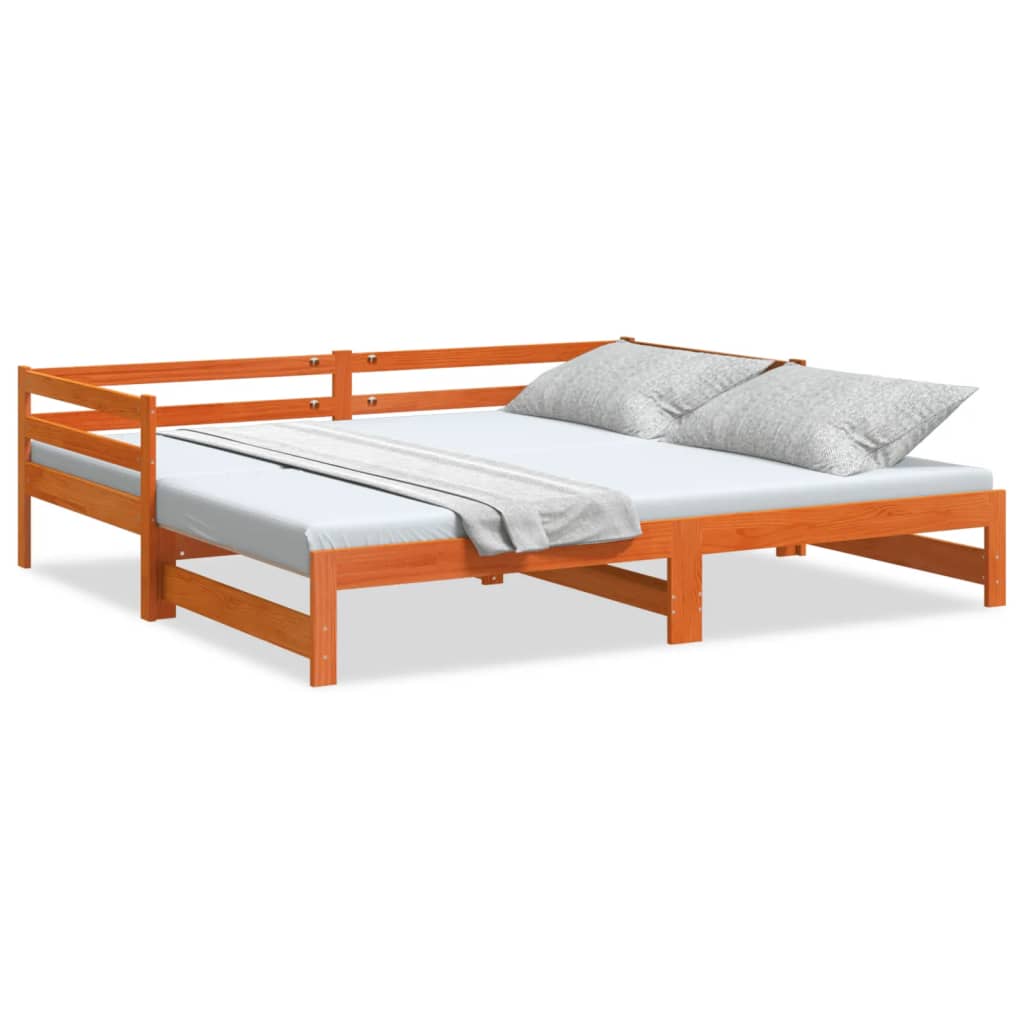 Lit de repos extensible sans matelas 90x190 cm en bois massif