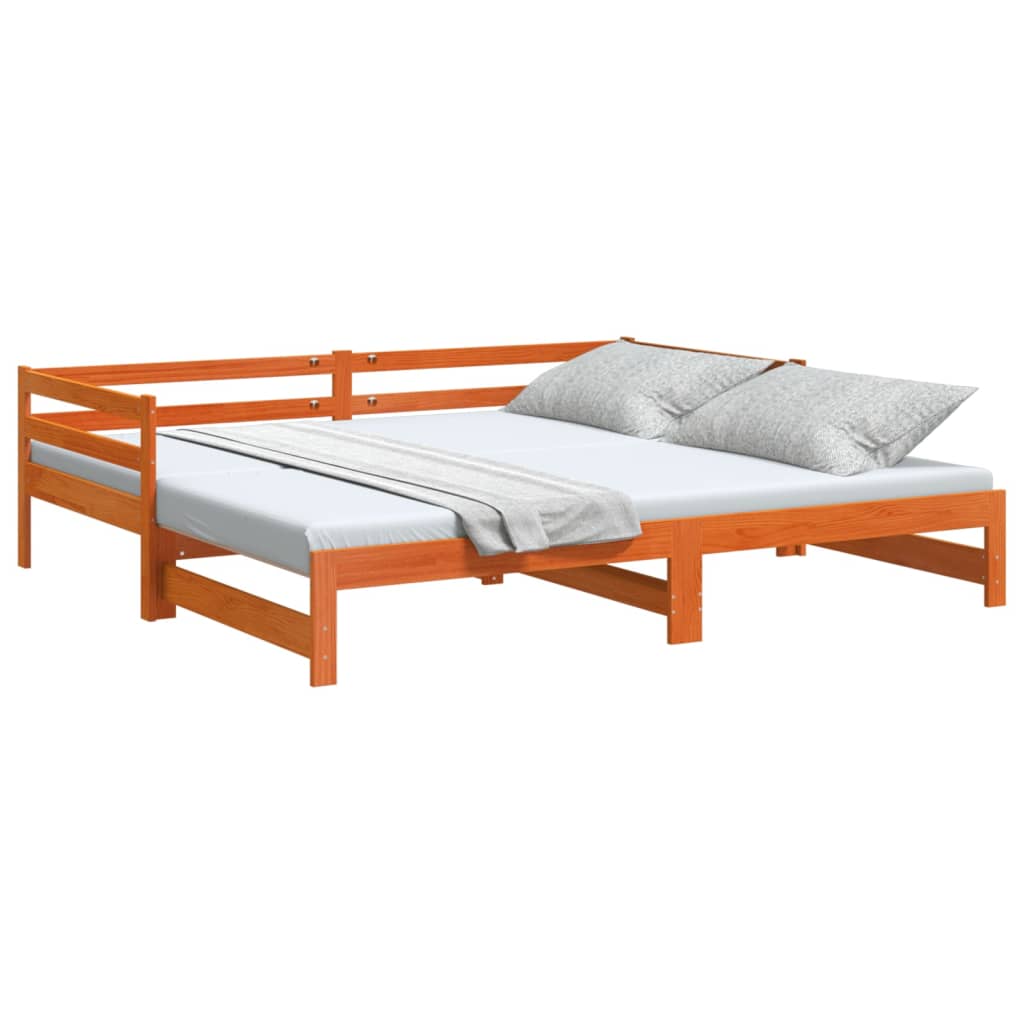 Lit de repos extensible sans matelas 90x190 cm en bois massif