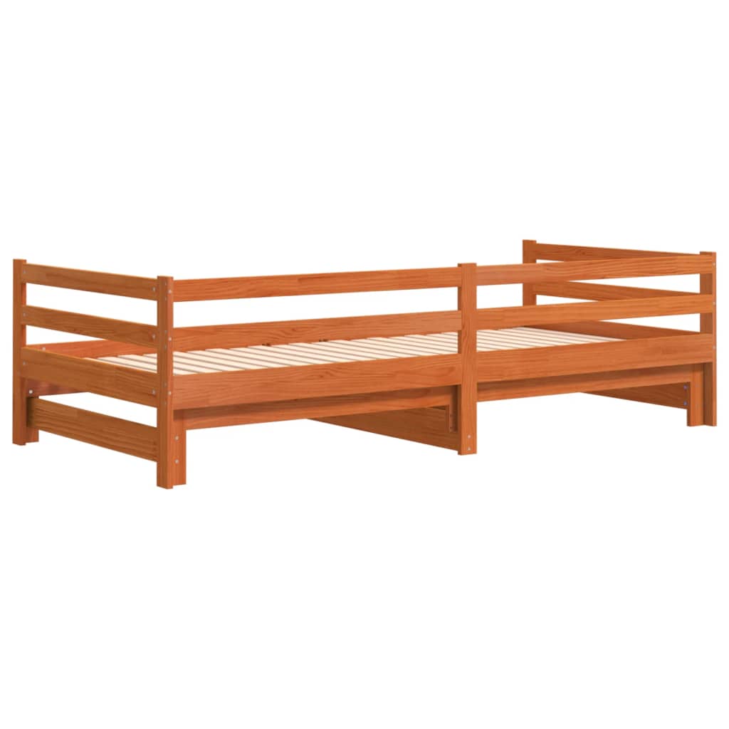 Lit de repos extensible sans matelas 90x190 cm en bois massif