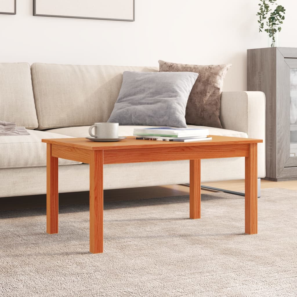 Coffee table wax brown 80x50x40 cm solid pine wood