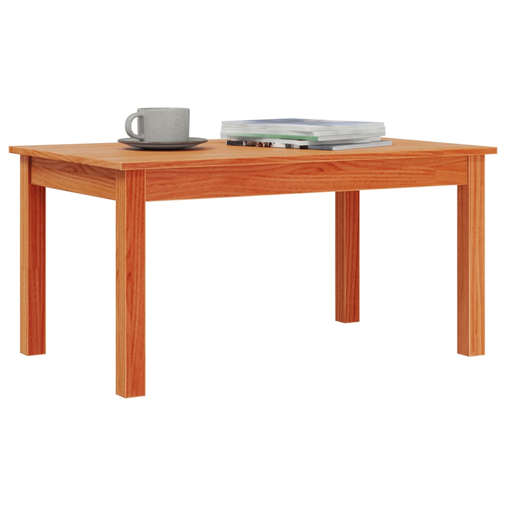 Coffee table wax brown 80x50x40 cm solid pine wood