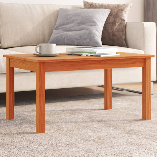 Table basse wax marron 80x50x40 cm bois de pin massif