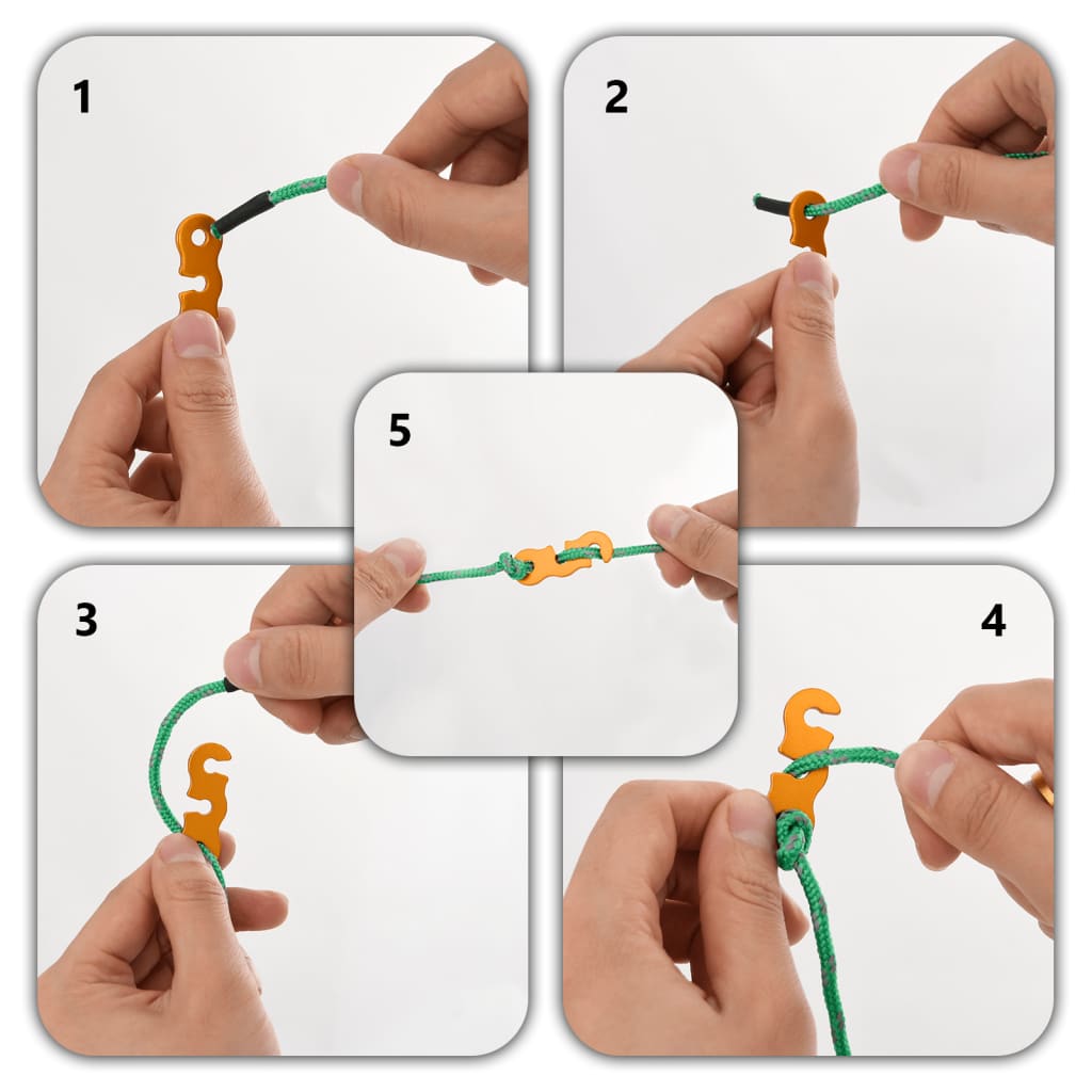 Lignes de tente avec tendeurs de corde 8 pièces réfléchissantes 4 m 4 mm.